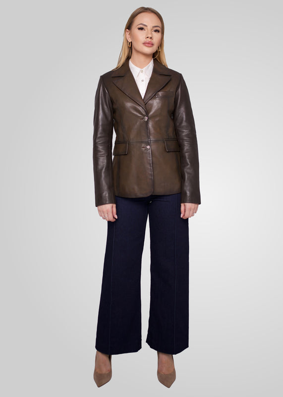 FENNA - TAILORED LEATHER BLAZER