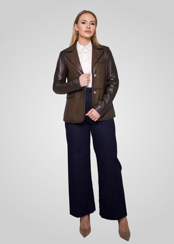 FENNA - TAILORED LEATHER BLAZER