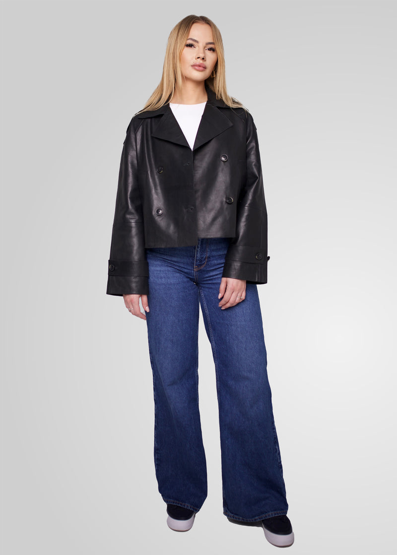 HANNA - CROPPED LEATHER JACKET – Bod & Christensen
