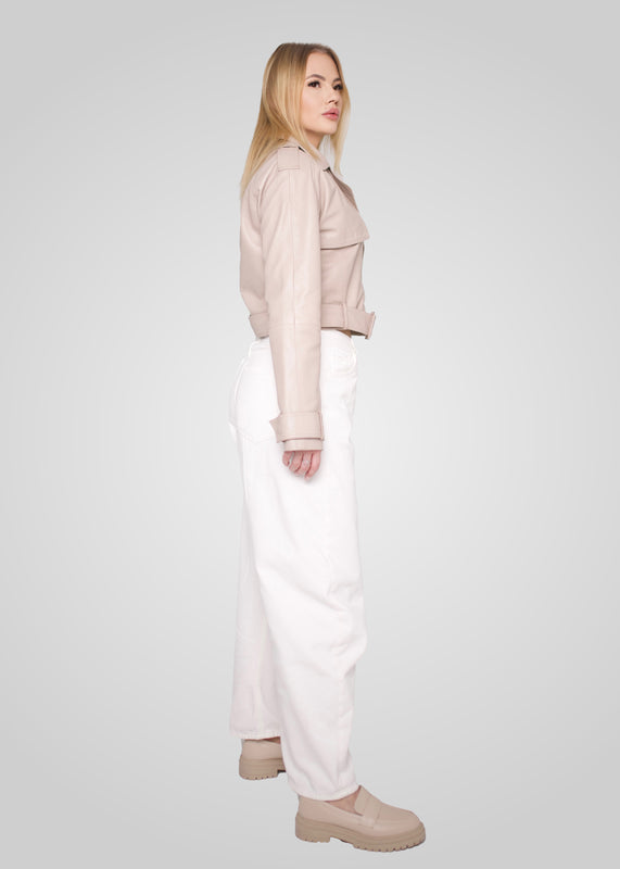 ROMIE - CROPPED TRENCH BIKER