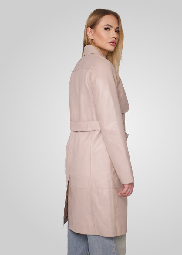 ATHEN - KNEE LENGTH LEATHER TRENCH