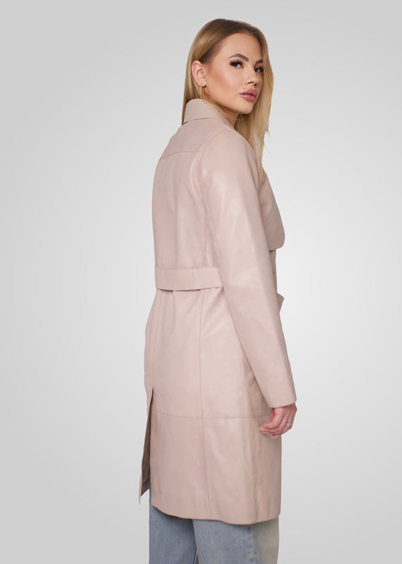 ATHEN - KNEE LENGTH LEATHER TRENCH