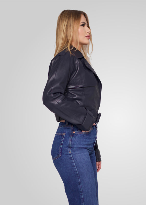 ROMIE - CROPPED TRENCH BIKER