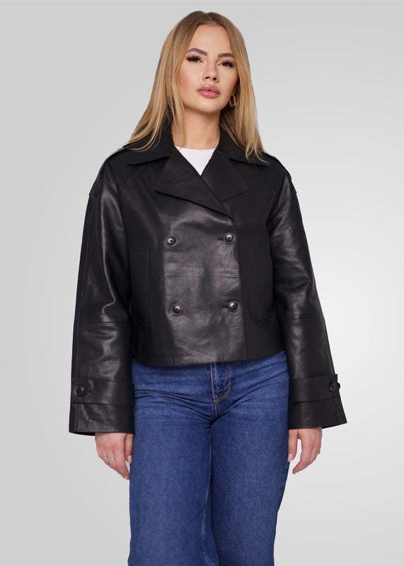 HANNA - CROPPED LEATHER JACKET