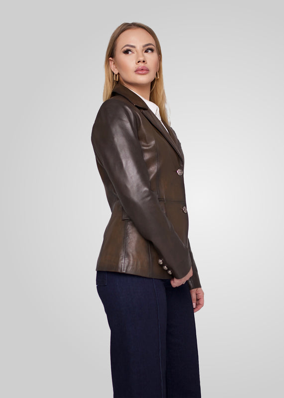 FENNA - TAILORED LEATHER BLAZER