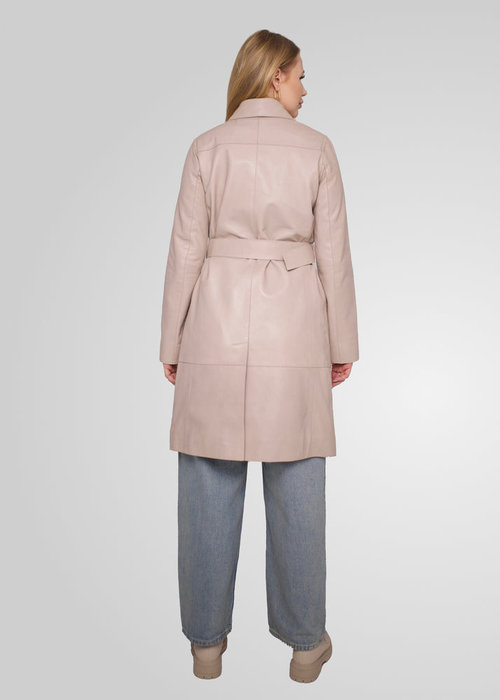 ATHEN - KNEE LENGTH LEATHER TRENCH