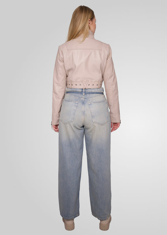 MIA - CROPPED LEATHER BIKER JACKET