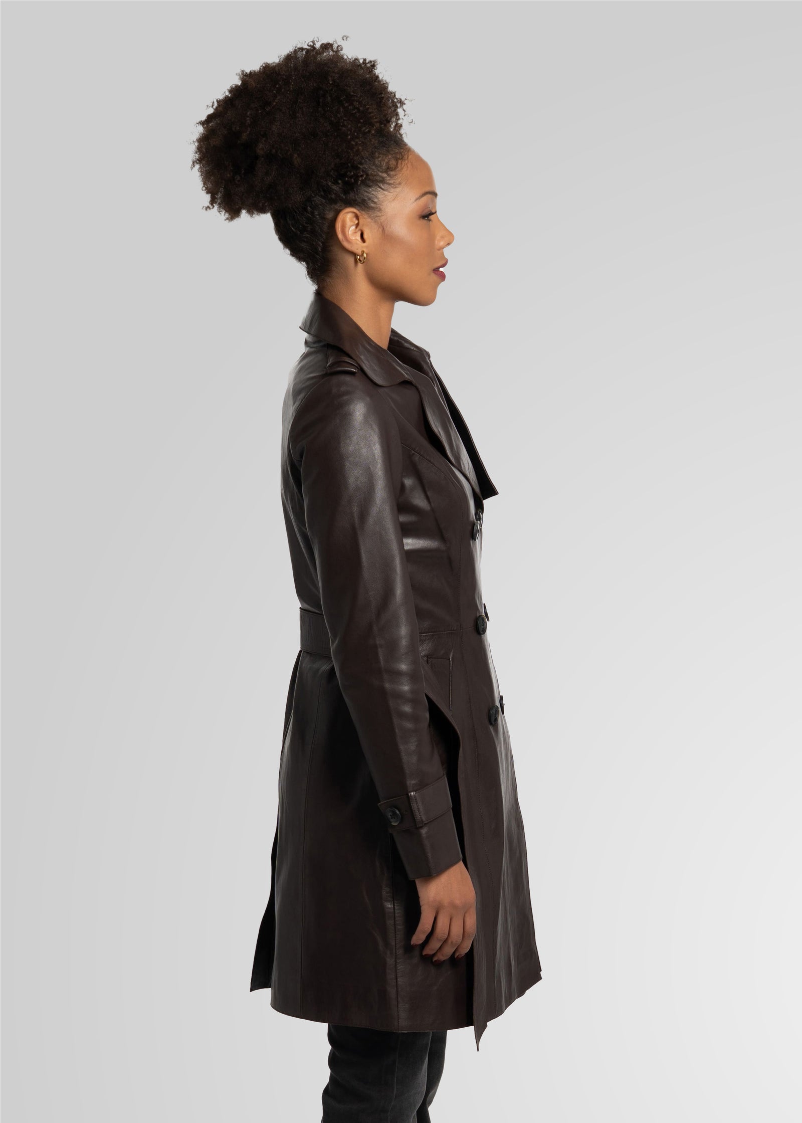 LAURE- KNEE LENGTH LEATHER TRENCH – Bod & Christensen