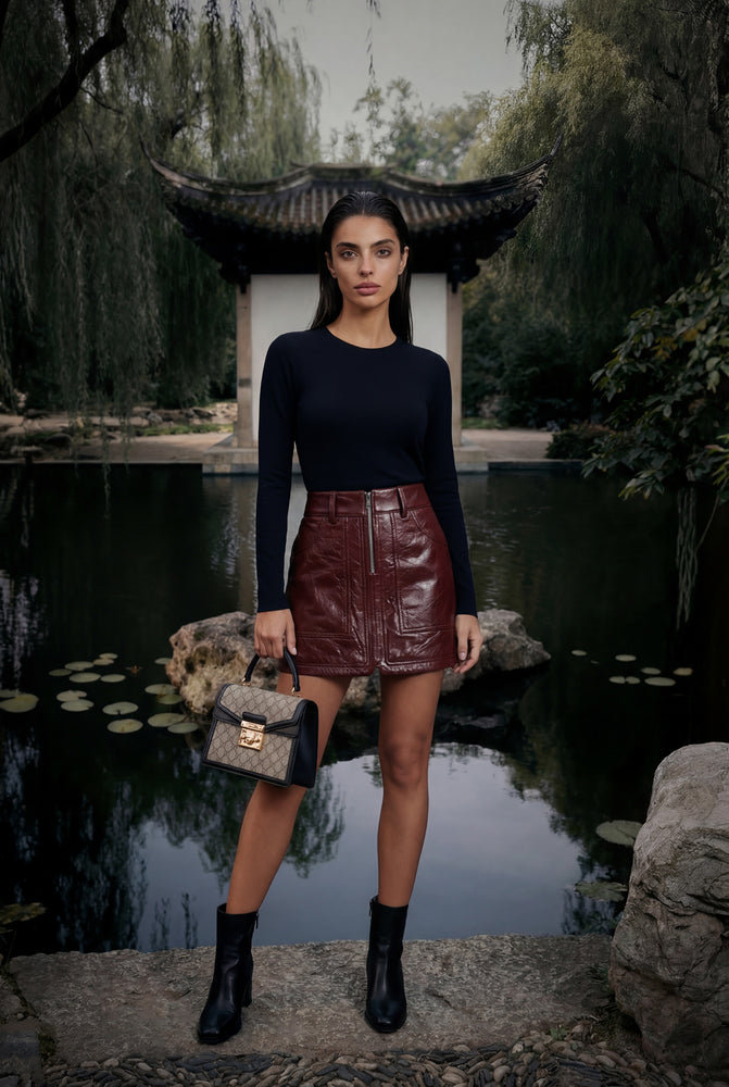 IVY- MINI LEATHER SKIRT