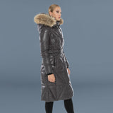 MASHA Long Leather Jacket With Fur