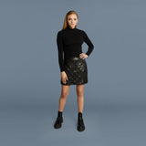 FRANCE High-Rise Leather Skirt