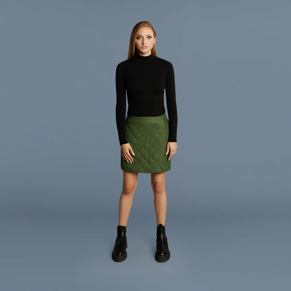 FRANCE High-Rise Leather Skirt