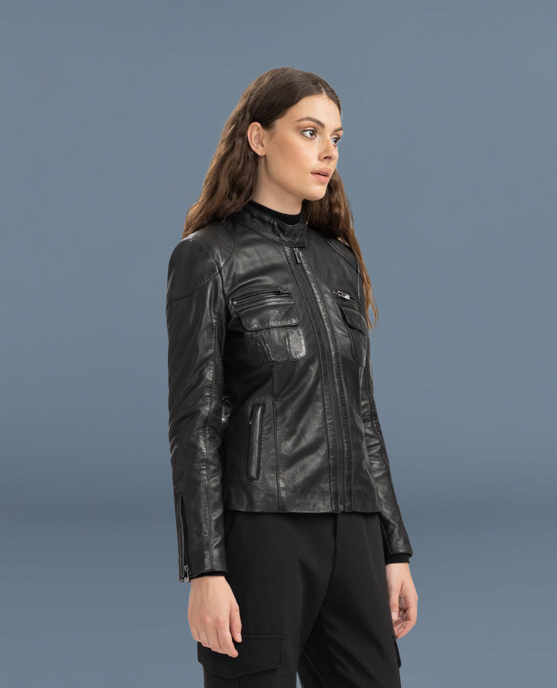 OLIVE  Leather Jacket