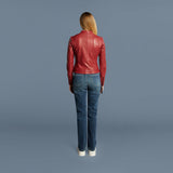 VALERIA Cropped Leather Jacket With Zippered Sleeves
